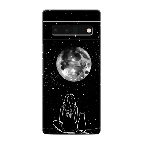 Чохол з принтом «Дівчина з котом» для Google Pixel 6 Pro
