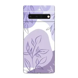 Силконовий чохол з принтом в квітах на Google Pixel 6 Pro (Фіолетове листя абстракція)