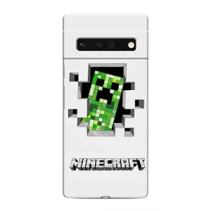 Чехол Майнкрафт на Google Pixel 6 Pro (AlphaPrint) Minecraft (крипер Майнкрафт)