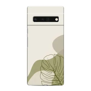 Силконовий чохол з принтом в квітах на Google Pixel 6 Pro (Зелена монстера дизайн)