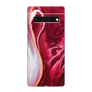 Чохол для Гугл Піксель 6 Про - з принтом (Дизайнерські) (AlphaPrint) (Мрамор червоний)