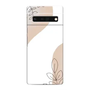 Силконовий чохол з принтом в квітах на Google Pixel 6 Pro (Нюдова гілочка абстракція)