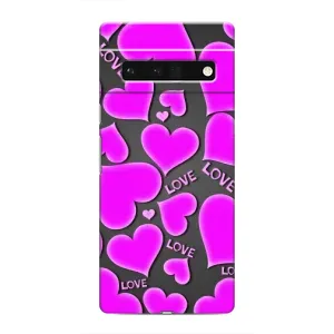Чехлы для любимой на Гугл Піксель 6 Про (VPrint) (Pink hearts)