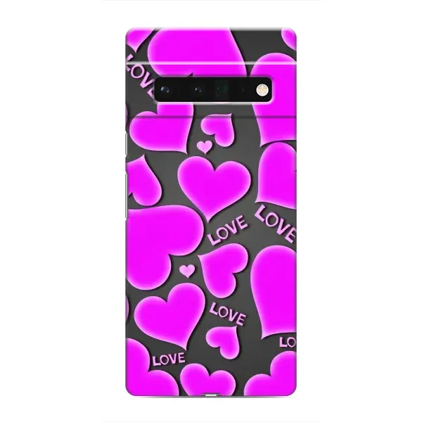Чохол з принтом «Pink hearts» для Google Pixel 6 Pro