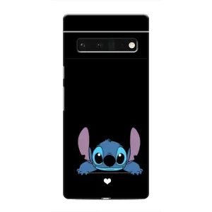 Чохол з принтом Стіч на Google Pixel 6 Pro (Стіч на чорному)