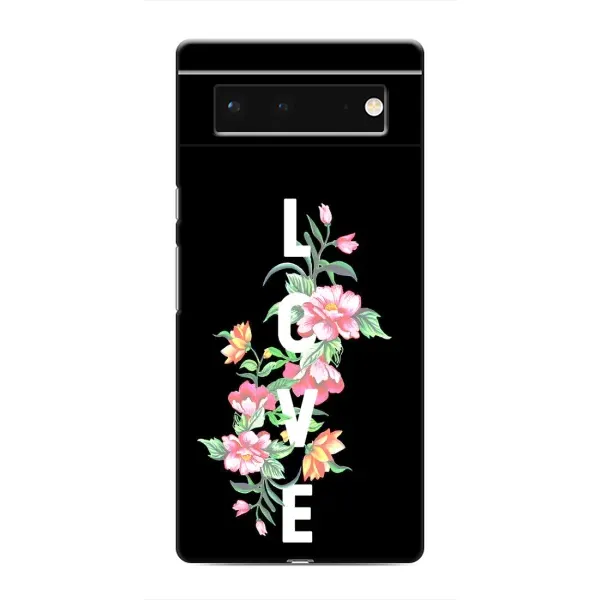 Чехол с принтом «Цветы LOVE» для Google Pixel 6