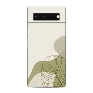 Силконовий чохол з принтом в квітах на Google Pixel 6 (Зелена монстера дизайн)