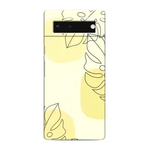 Силконовий чохол з принтом в квітах на Google Pixel 6 (Жовта монстера арт)