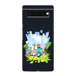 Чехол Майнкрафт на Google Pixel 6 (AlphaPrint) Minecraft (персонажи Minecraft)