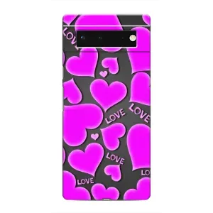Чехол с принтом «Pink hearts» для Google Pixel 6