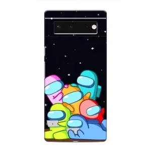 Чехол Амонг Ас для Google Pixel 6 (AlphaPrint) (Скины в космосе)