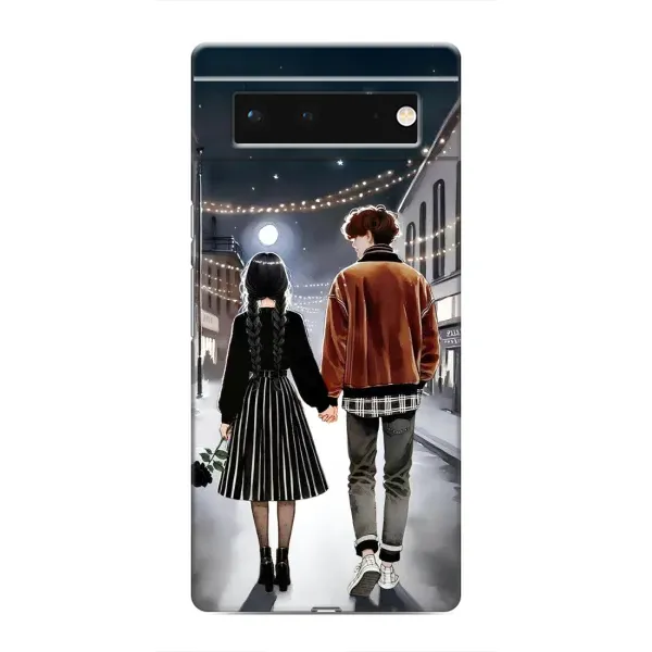 Чехол с принтом «Уэнздей и Тайлер» для Google Pixel 6 Чехол с принтом «Уэнздей и Тайлер» для Google Pixel 6
