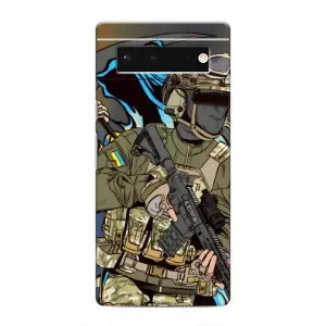 Чехлы с картинкой ЗСУ для Google Pixel 6 (AlphaPrint) (Воин ВСУ)