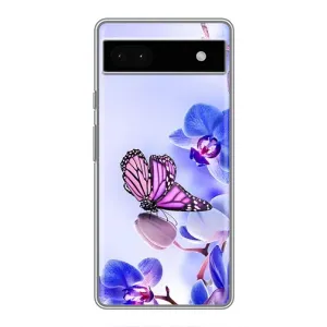 Чохли з квітами для Google Pixel 6a (VPrint) (Метелик на квітах)