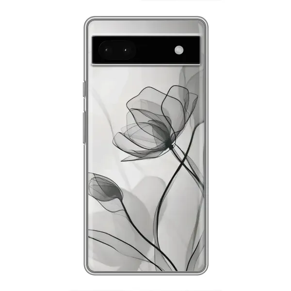 Чехол с принтом «Черные цветы» для Google Pixel 6a Чехол с принтом «Черные цветы» для Google Pixel 6a