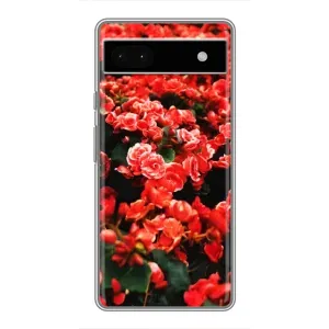 Чохли з квітами для Google Pixel 6a (VPrint) (Квіти червоні)