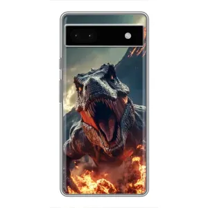 Чохол з принтом «Вогняний динозавр» для Google Pixel 6a