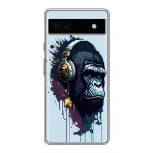 Чехол с принтом «Горилла в наушниках» для Google Pixel 6a