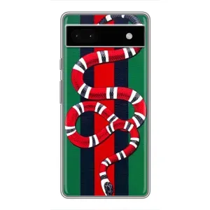 Чехлы ГУЧЧИ для Гугл Пиксель 6а (AlphaPrint) (Gucci змия)
