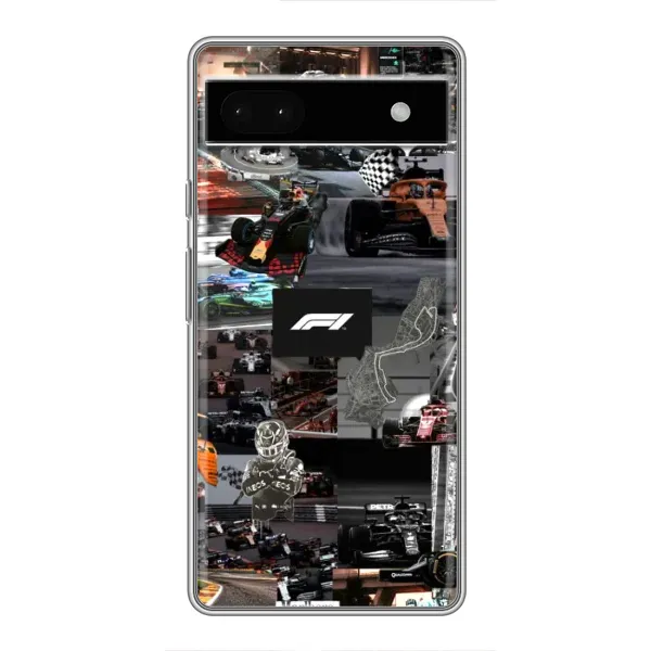 Чохол з принтом «Гоночний колаж Ф1» для Google Pixel 6a