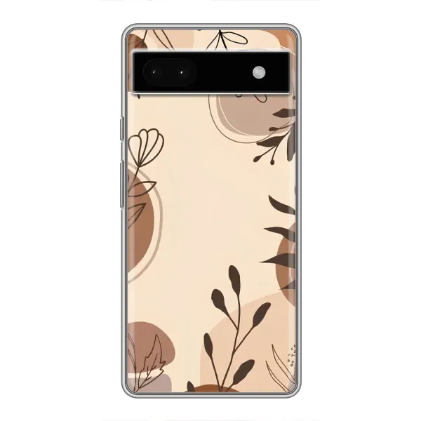 Чехол с принтом «Коричневые цветы» для Google Pixel 6a Чехол с принтом «Коричневые цветы» для Google Pixel 6a