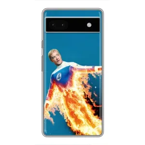 Чохол з принтом Фантастична четвірка для Google Pixel 6a (Людина-факел у вогні)