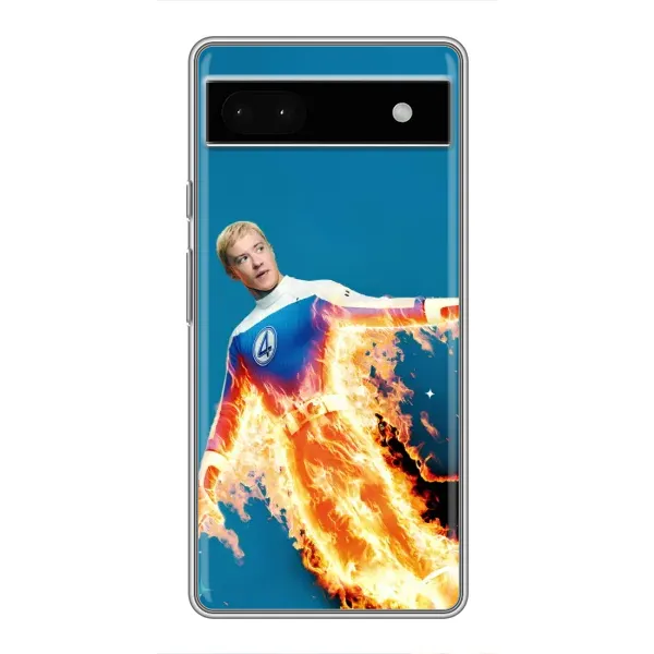 Чехол с принтом «Человек-факел в огне» для Google Pixel 6a