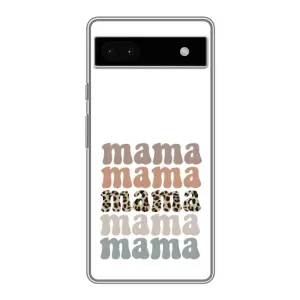 Чехол с принтом «Текстовый коллаж мама» для Google Pixel 6a
