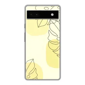 Силконовий чохол з принтом в квітах на Google Pixel 6a (Жовта монстера арт)