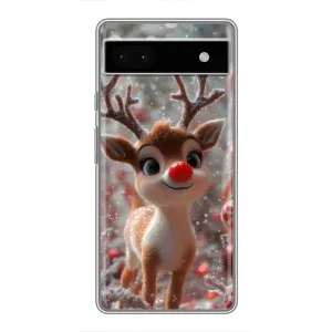 Яркий чехол для Google Pixel 6a с Зимними Оленятами