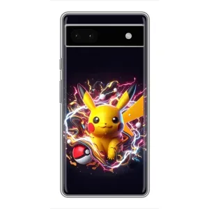 Чехол с принтом «Пикачу с мячом» для Google Pixel 6a