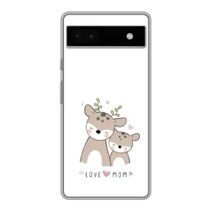 Чехол с принтом «Оленята мама и малыш» для Google Pixel 6a