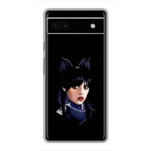 Чохли Венсдей на Google Pixel 6a Уенсдей (AlphaPrint) (серйозна Венздей)