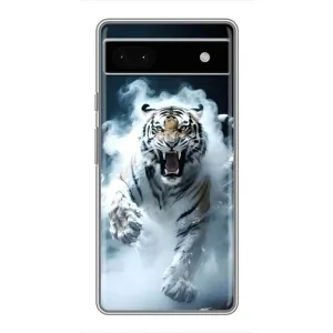Чохол з принтом «Білий тигр у диму» для Google Pixel 6a