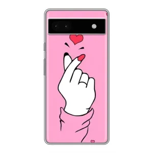 Чехол с принтом для Google Pixel 6a (AlphaPrint - Знак сердечка)
