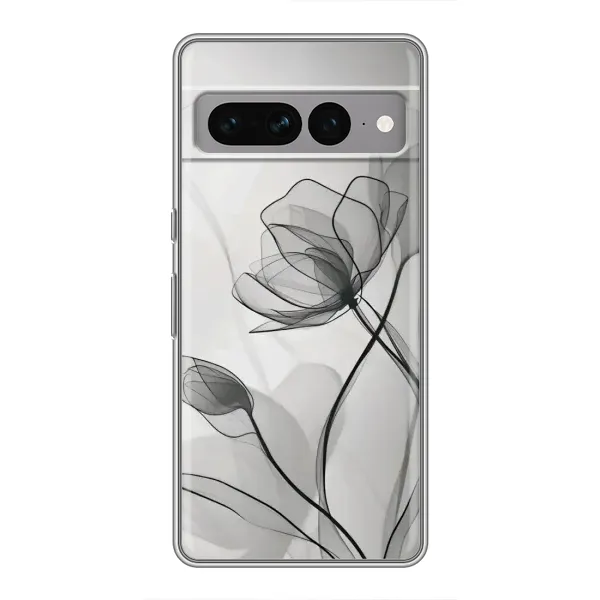 Чохол з принтом «Чорні квіти» для Google Pixel 7 Pro Чохол з принтом «Чорні квіти» для Google Pixel 7 Pro