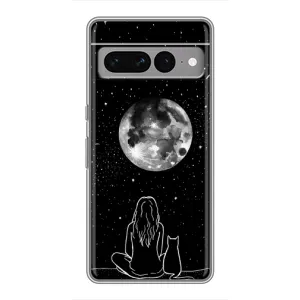 Чохол з принтом «Дівчина з котом» для Google Pixel 7 Pro
