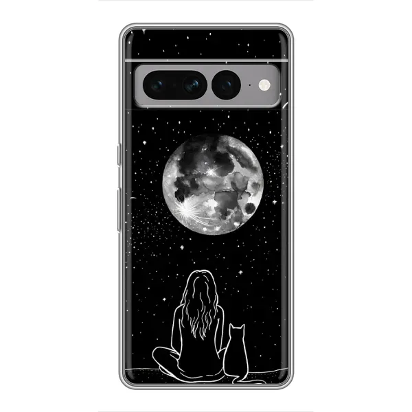 Чохол з принтом «Дівчина з котом» для Google Pixel 7 Pro