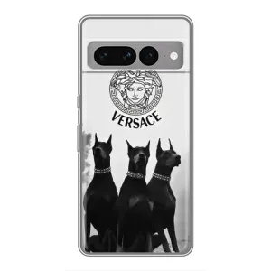 Чехол с принтом «Доберман Версаче» для Google Pixel 7 Pro