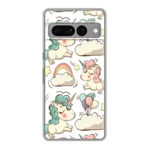 Чехол для Гугл Пиксель 7 Про - (Единорожки - Новинки) (AlphaPrint) (Единорожки)