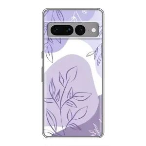 Силконовий чохол з принтом в квітах на Google Pixel 7 Pro (Фіолетове листя абстракція)