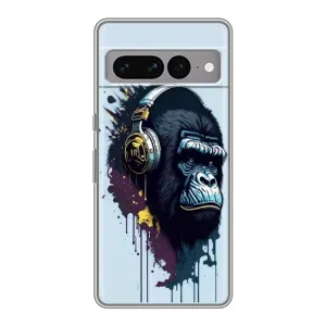 Чехол с принтом «Горилла в наушниках» для Google Pixel 7 Pro