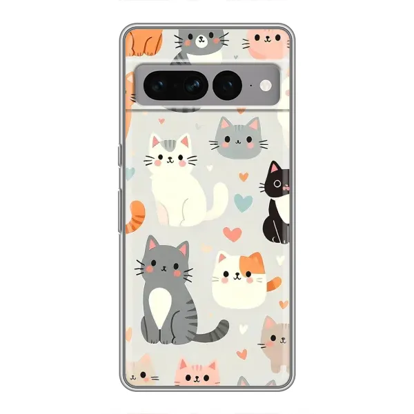 Чохол з принтом «Колаж котів» для Google Pixel 7 Pro