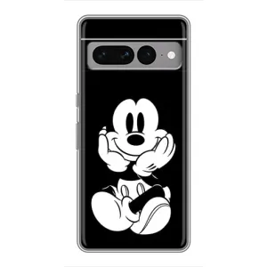 Эксклюзивный чехол для Google Pixel 7 Pro (AlphaPrint - Мультяшные) (Микки на черном)