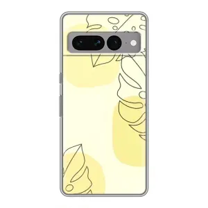 Силконовий чохол з принтом в квітах на Google Pixel 7 Pro (Жовта монстера арт)