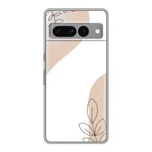 Силконовий чохол з принтом в квітах на Google Pixel 7 Pro (Нюдова гілочка абстракція)