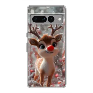 Яркий чехол для Google Pixel 7 Pro с Зимними Оленятами