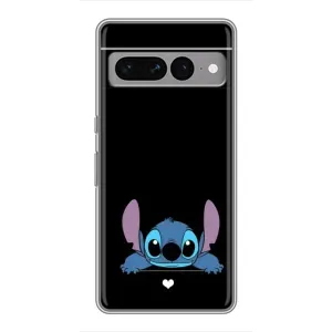 Чохол з принтом Стіч на Google Pixel 7 Pro (Стіч на чорному)