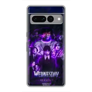 Чохол з дизайном Венздей 2 на Google Pixel 7 Pro (Фіолетова магія Венздей)