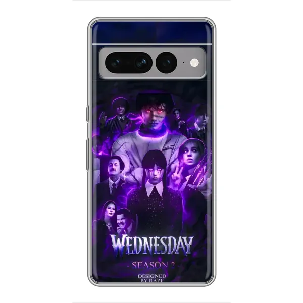 Чехол с принтом «Фиолетовая магия Уэнздей» для Google Pixel 7 Pro Чехол с принтом «Фиолетовая магия Уэнздей» для Google Pixel 7 Pro